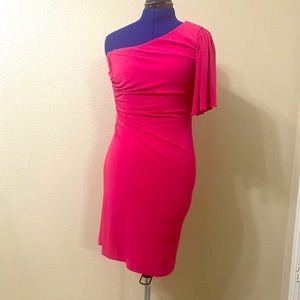Hot Pink Barbiecore One-Shoulder Dress